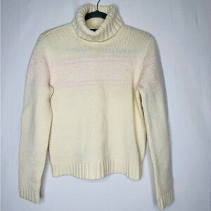 Lauren Ralph Lauren Womens Turtleneck M Cream Soft Girl Clean Girl Preppy Twee